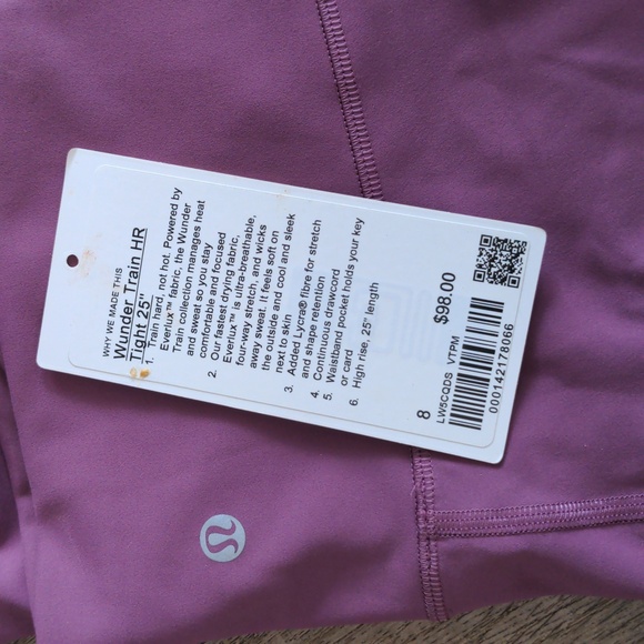 Lululemon Wunder Train HR Tight 25" Vintage Plum Size 8 - Picture 16 of 16